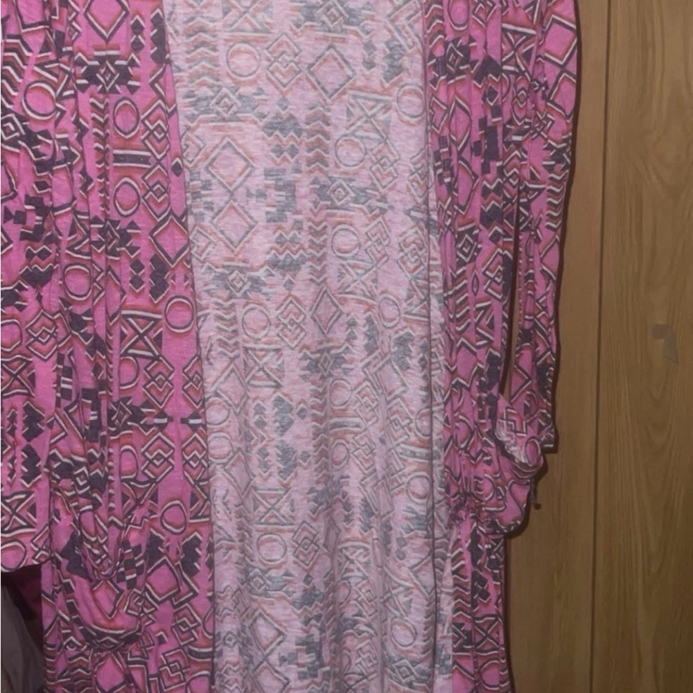 LuLaRoe Pink and Gray Geometric Dress